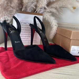 Astrid Sling 100 Christian Louboutin Black Suede material size 39